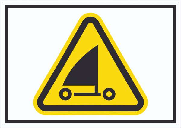 Schild Warnung Strandsegler Symbol