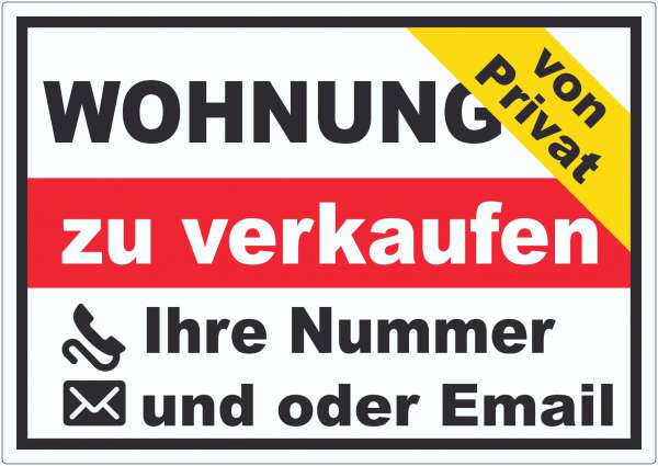 Wohnung zu verkaufen von privat Aufkleber