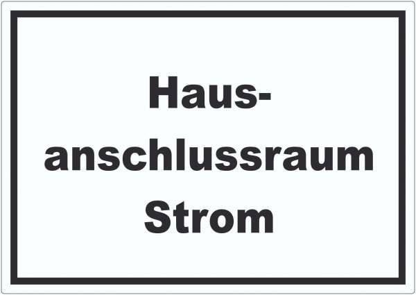 Hausanschlussraum Strom Aufkleber mit Text HAR waagerecht