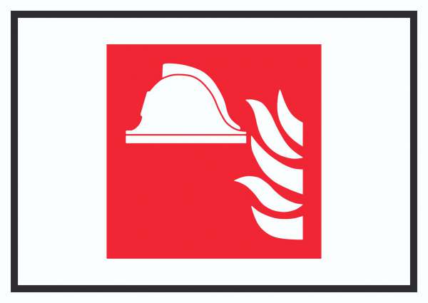 Mittel und Geräte zur Brandbekämpfung Symbol Schild