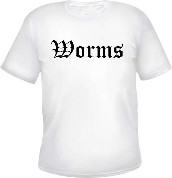 Worms Herren T-Shirt - Altdeutsch - Weißes Tee Shirt