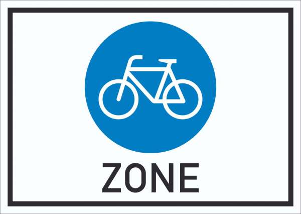 Schild Fahrradzone Symbol