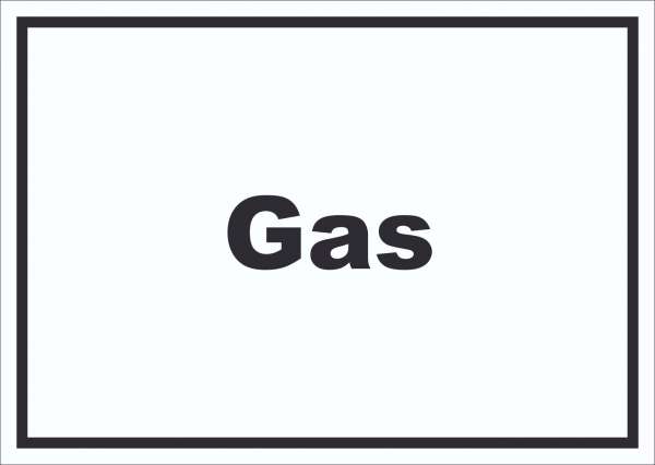 Gas Schild mit Text Anschluss waagerecht