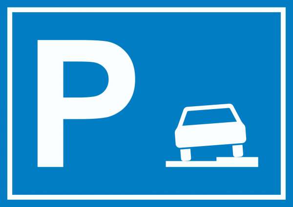 Gehweg Parkplatz Schild waagerecht