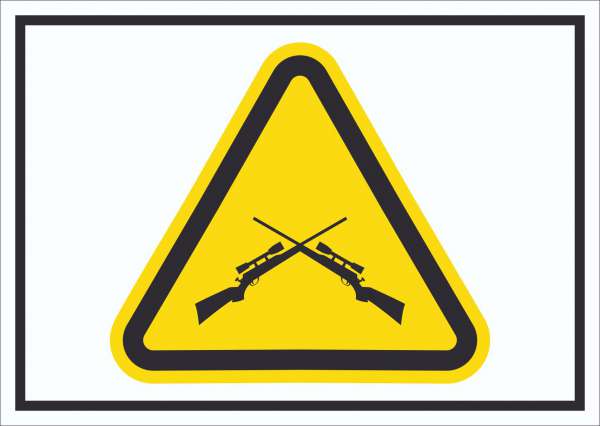 Vorsicht Schusswaffengebrauch Schild Symbol