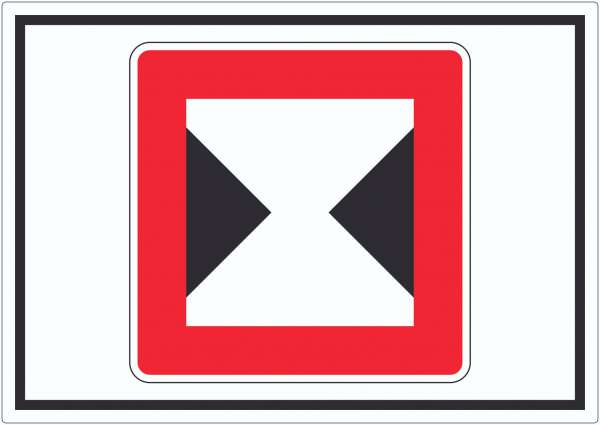 Begrenzte Fahrwasserbreite Durchfahrtsbreite begrenzt Symbol