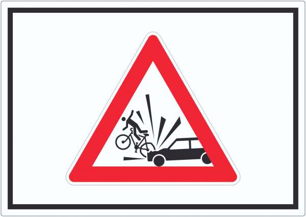 Aufkleber Auto Fahrradfahrer Unfall Symbol