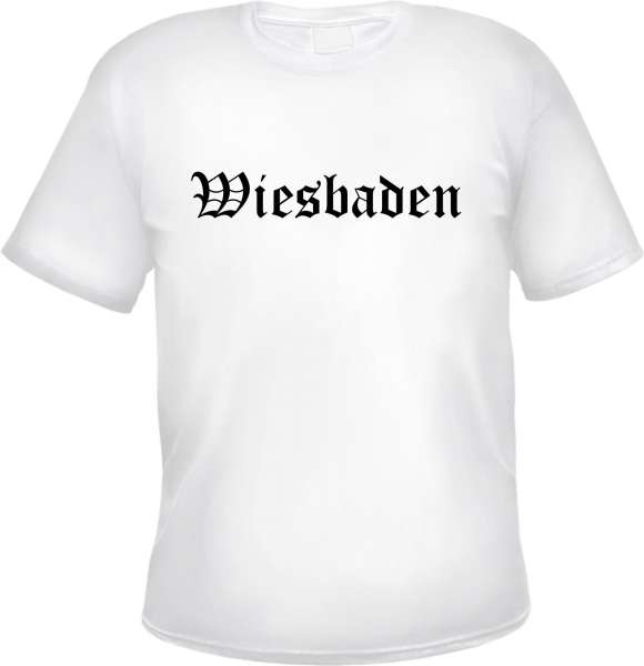 Wiesbaden Herren T-Shirt - Altdeutsch - Weißes Tee Shirt