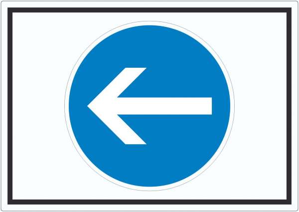 Aufkleber Fahrtrichtung hier links Symbol