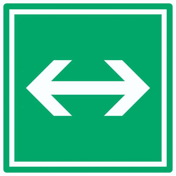 Richtungspfeil rechts links Aufkleber Quadrat weiss grün Pfeil