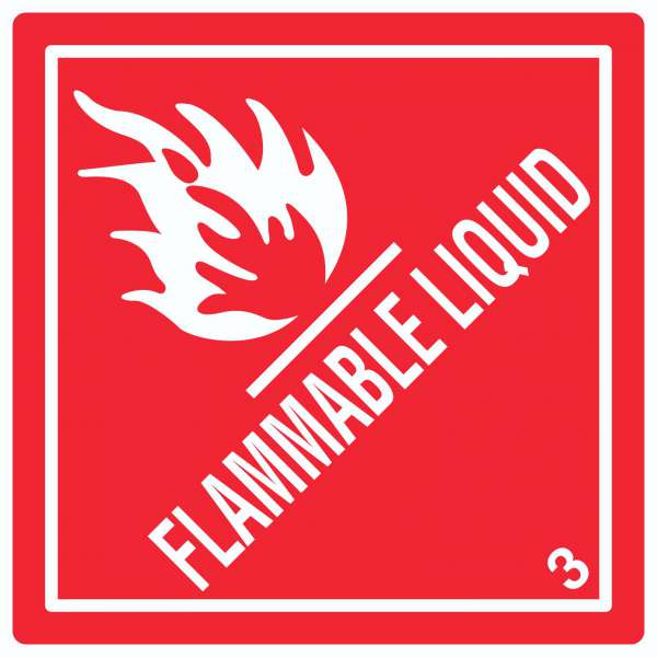 Aufkleber Quadrat Entzündbare flüssige Symbol Stoffe Flammable Liquid