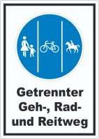 Aufkleber Getrennter Geh-, Rad- und Reitweg Aufkleber Getrennter Geh-, Rad- und Reitweg