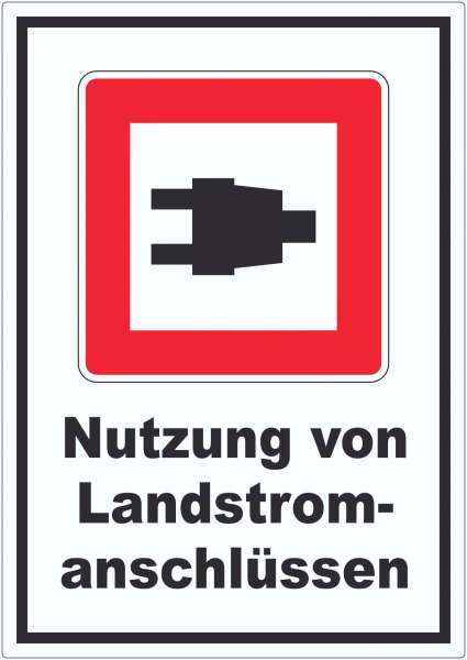 Nutzung von Landstromanschlüssen Aufkleber