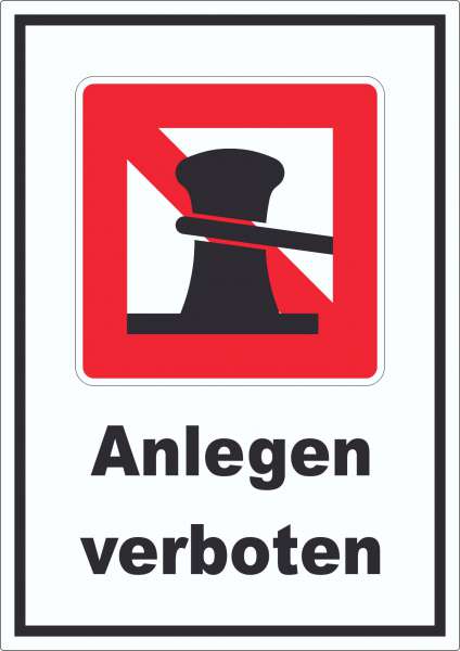 Anlegen verboten Aufkleber