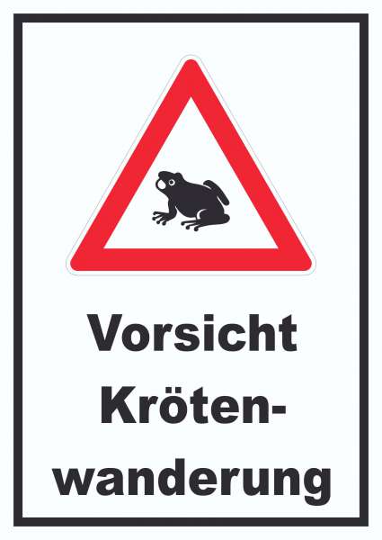 Vorsicht Krötenwanderung Schild
