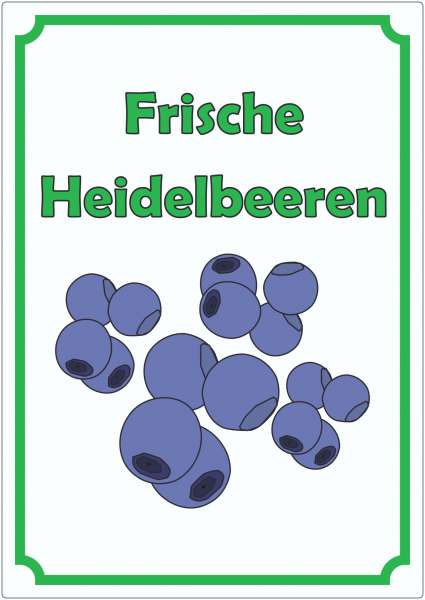 Frische Heidelbeeren Aufkleber Hochkant