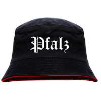 Pfalz Anglerhut - Altdeutsche Schrift - Schwarz-Roter Fischerhut Pfalz Anglerhut - Altdeutsche Schrift - Schwarz-Roter Fischerhut