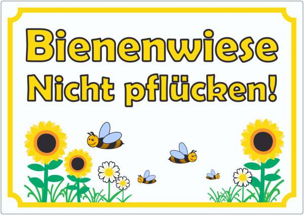 Aufkleber Bienenwiese Nicht pflücken