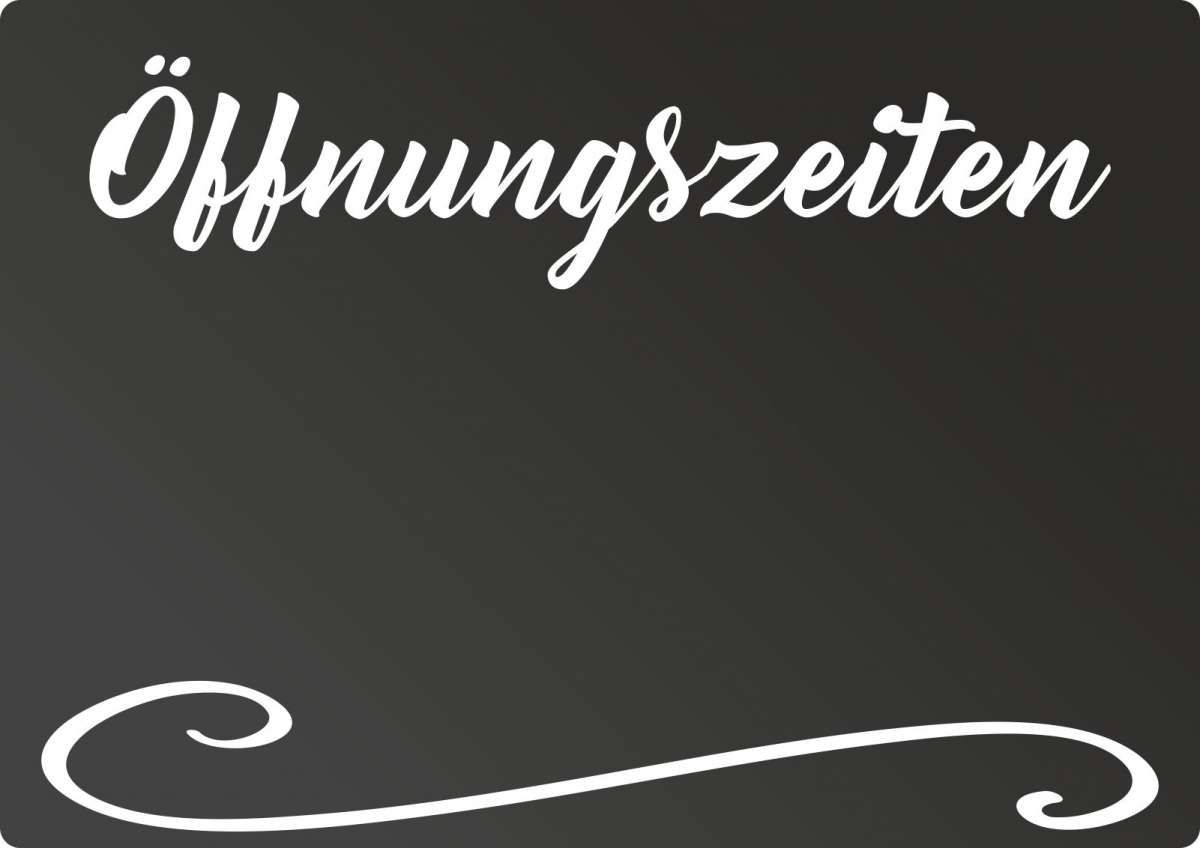 Öffnungszeiten Tafel - waagerecht - Kreidetafel Chalkboard | HB-Druck