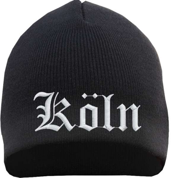 Köln Beanie Mütze - Altdeutsch - Bestickt - Strickmütze Wintermütze