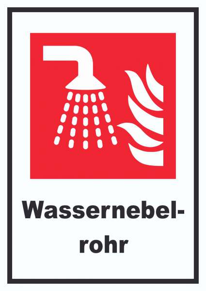 Wassernebelrohr Schild