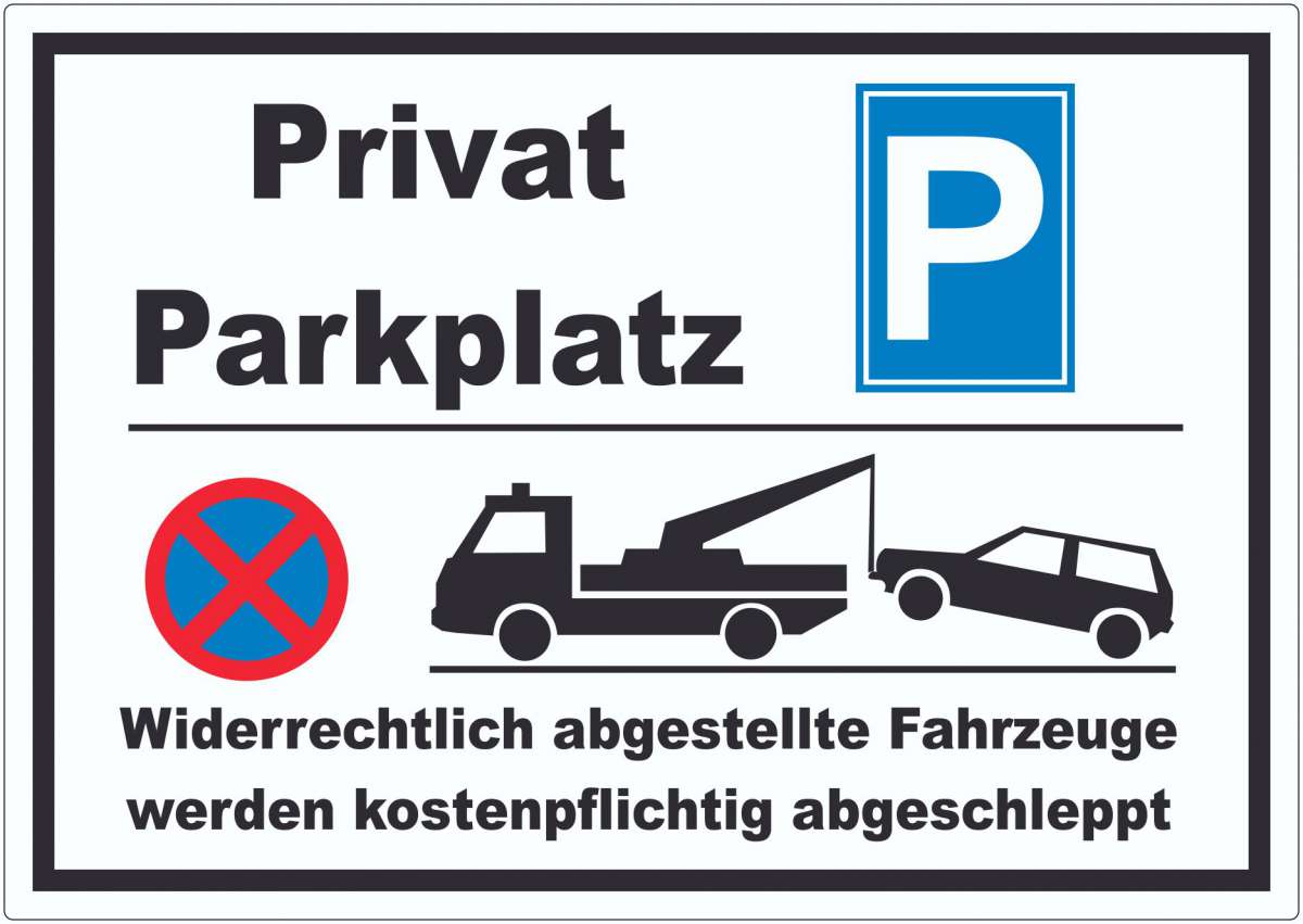 Privat Parkplatz Aufkleber | HB-Druck Schilder, Textildruck & Stickerei