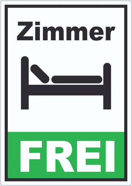 Zimmer FREI Aufkleber Hochkant