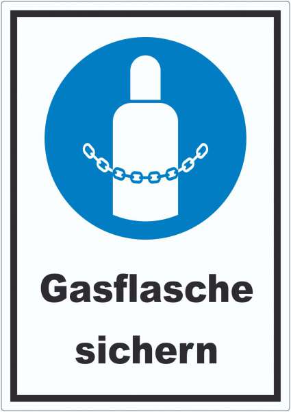 Gasflaschen sichern Aufkleber