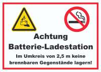 Achtung Batterie Ladestation Schild Achtung Batterie Ladestation Schild