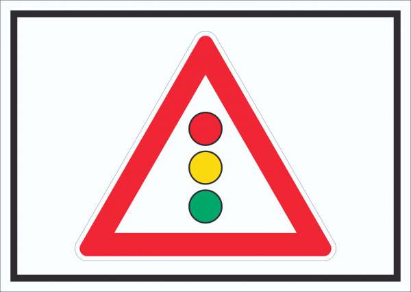 Schild Achtung Ampel Symbol