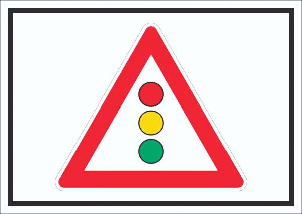 Schild Achtung Ampel Symbol