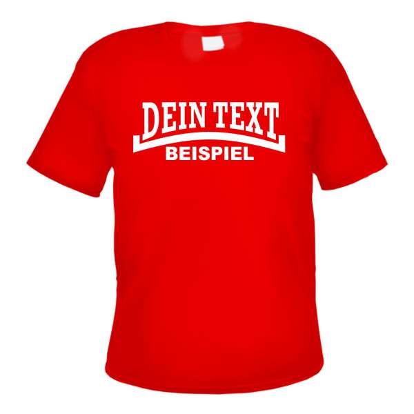 Individuelles Herren T-Shirt - rot - Linie - mit Wunschtext bedruckt