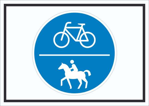 Schild Rad- und Reitweg Symbol