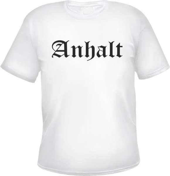 Anhalt Herren T-Shirt - Altdeutsch - Weißes Tee Shirt