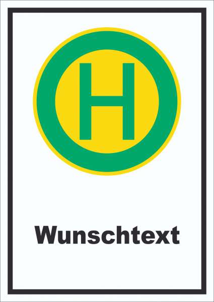 Schild Haltestelle mit Wunschtext hochkant