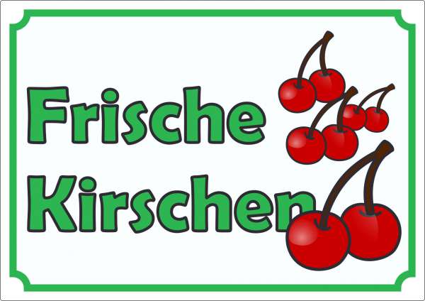 Werbeaufkleber Aufkleber Frische Kirschen