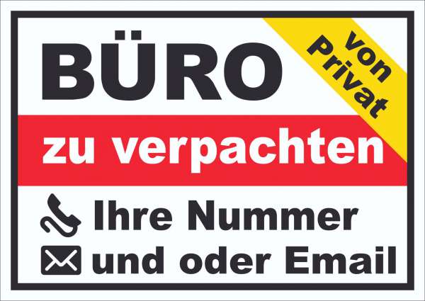 Büro zu verpachten von Privat Schild