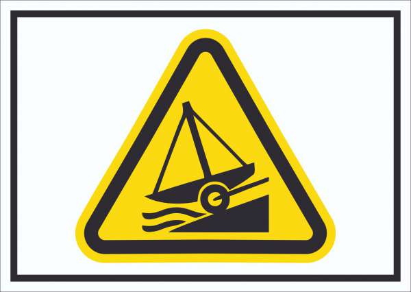 Schild Warnung Bootsrampe Symbol