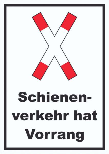 Schild Vorrang Schienenverkehr