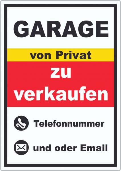 Garage zu verkaufen von Privat Hochkant Aufkleber