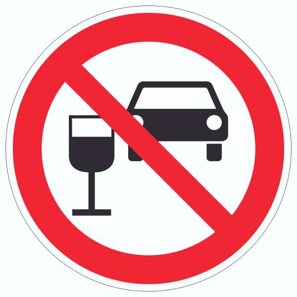 Aufkleber Kreis Alkohol am Steuer verboten Symbol