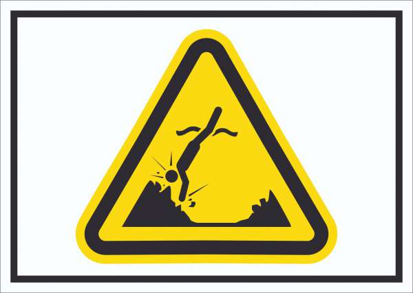 Schild Warnung Objekte Unterwasser Symbol