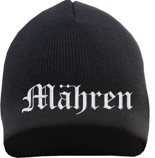 Mähren Beanie Mütze - Altdeutsch - Bestickt - Strickmütze Wintermütze