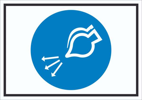 Luftversorgung einschalten beim Aussetzvorgang Symbol Schild