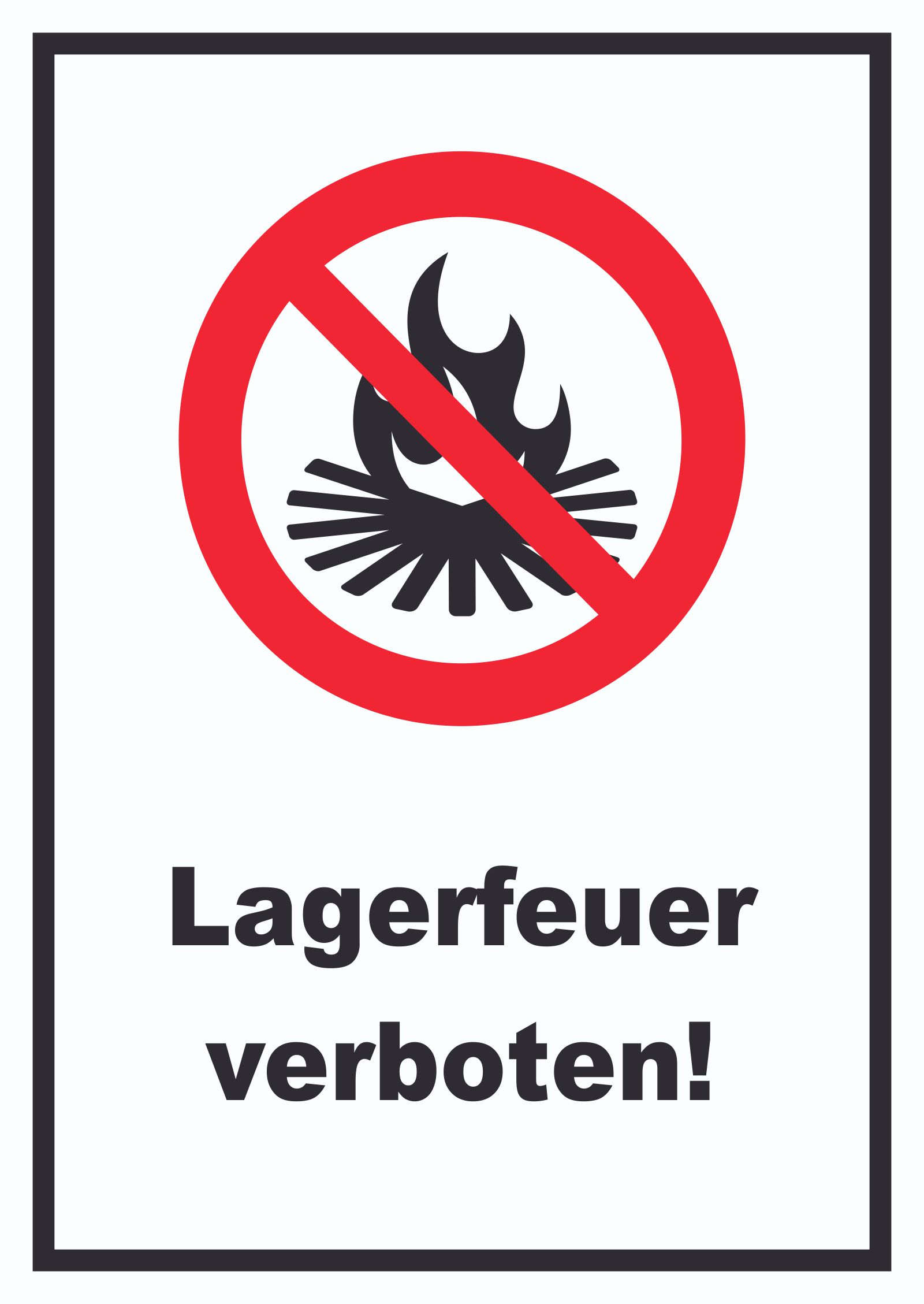 Lagerfeuer verboten Schild  HB-Druck Schilder, Textildruck & Stickerei  Onlineshop