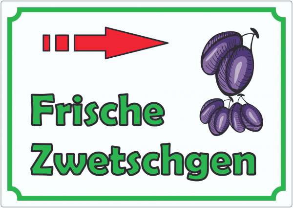 Frische Zwetschgen mit Pfeil nach rechts Aufkleber