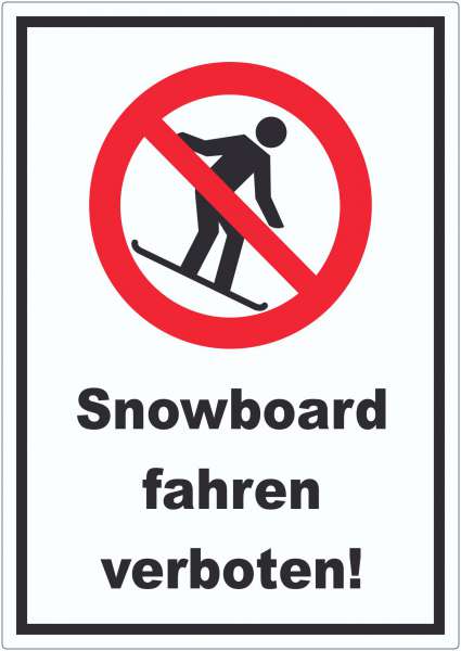Snowboard fahren verboten Aufkleber