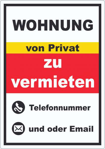 Wohnung zu vermieten von Privat Hochkant Aufkleber