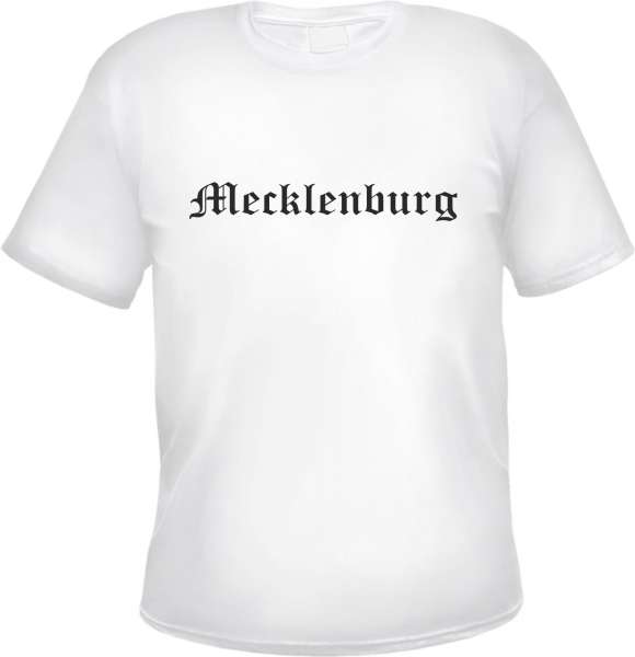 Mecklenburg Herren T-Shirt - Altdeutsch - Weißes Tee Shirt