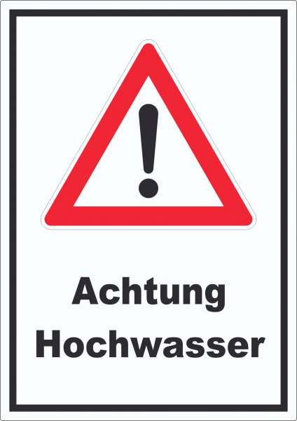 Achtung Hochwasser Aufkleber